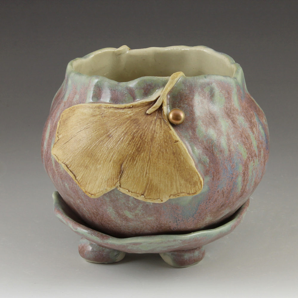 Sunset ginkgo porcelain planter 0953 copy