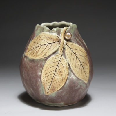 sunset leaf porcelain pinch pot