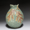 Sky oak leaf porcelain pinch pot