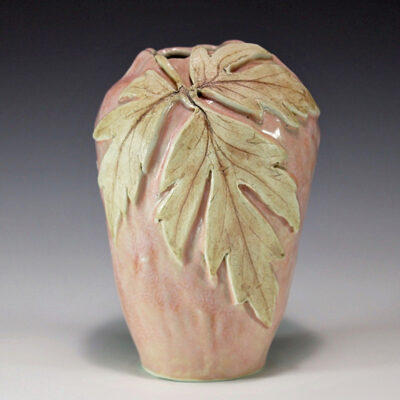 porcelain pinch pot with leaf