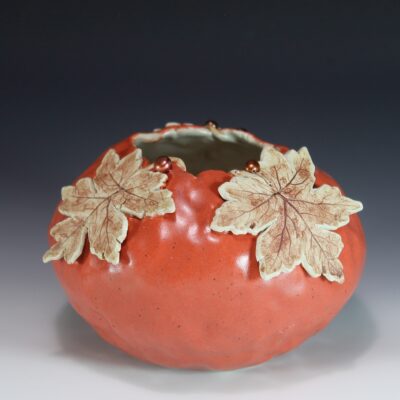 Coral leaf porcelain pinch pot