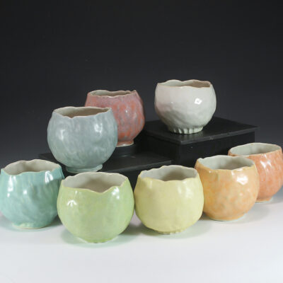 Porcelain pinch pots tea bowls chakra